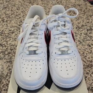 Nike Women's Air Force 1 07 Low Houston Comets 4- Peat White Sneakers